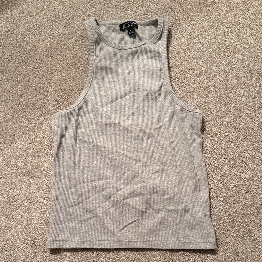 J. Crew Light Gray Ribbed Tank Top
